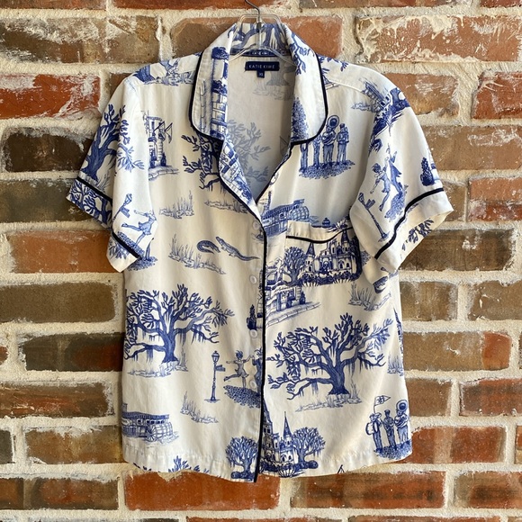 Katie Kime New Orleans Toile pajama top - Picture 4 of 15